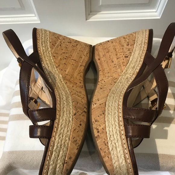 Prada espadrille wedges brown leather sz 37.5 euc - Picture 3 of 7